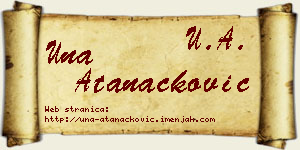 Una Atanacković vizit kartica